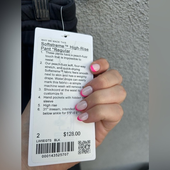 lululemon Softstreme High-Rise Pant in Black Size 2 New with Tag! - Picture 5 of 8